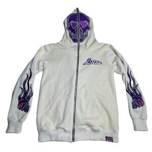 Silica Collection Full Zip Hoodie Skull Patches Y2K Skate Punk Large